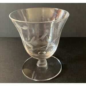Small stemmed etched glass